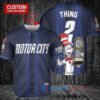 Detroit Tigers x Dr Seuss with World Series Trophy Custom Baseball Jersey Navy City Connect