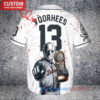 Detroit Tigers x Friday the 13th Jason Voorhees Halloween with World Series Trophy Custom Baseball Jersey White