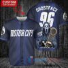 Detroit Tigers x Ghostface Scream Halloween Halloween with World Series Trophy Custom Baseball Jersey Navy City Connect