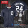 Detroit Tigers x Lord Voldemort Harry Potter with Trophy Custom Baseball Jersey Navy
