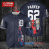 Detroit Tigers x Marvel Spiderman with Trophy Custom Baseball Jersey Navy