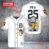 Detroit Tigers x Pikachu Pokemon with Trophy Custom Baseball Jersey White