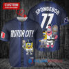 Detroit Tigers x SpongeBob SquarePants with Trophy Custom Baseball Jersey Navy City Connect
