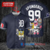 Detroit Tigers x SpongeBob SquarePants with Trophy Custom Baseball Jersey Navy