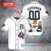 Detroit Tigers x Superman DC Comics with Trophy Custom Baseball Jersey White