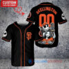Giants x Jack Skellington Sally World Series Trophy Baseball Jersey Black