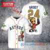 Houston Astros x Baby Groot Marvel Guardians Of The Galaxy with Trophy Custom Baseball Jersey White