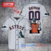Houston Astros x DC Comics Batman The Dark Knight with Trophy Custom Baseball Jersey Gray