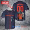 Houston Astros x DC Comics Batman The Dark Knight with Trophy Custom Baseball Jersey Navy City Connect