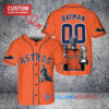 Houston Astros x DC Comics Batman The Dark Knight with Trophy Custom Baseball Jersey Orange