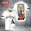 Houston Astros x DC Comics Batman The Dark Knight with Trophy Custom Baseball Jersey White