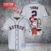 Houston Astros x Dr Seuss with World Series Trophy Custom Baseball Jersey Gray