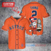 Houston Astros x Dr Seuss with World Series Trophy Custom Baseball Jersey Orange