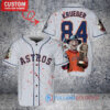 Houston Astros x Freddy Krueger A Nightmare on Elm Street Halloween with World Series Trophy Custom Baseball Jersey Gray