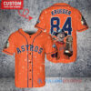 Houston Astros x Freddy Krueger A Nightmare on Elm Street Halloween with World Series Trophy Custom Baseball Jersey Orange