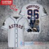 Houston Astros x Ghostface Scream Halloween Halloween with World Series Trophy Custom Baseball Jersey Gray