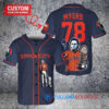 Houston Astros x Halloween Michael Myers with Trophy Custom Baseball Jersey Navy City Connect