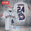 Houston Astros x Marvel Captain America Steve Rogers with Trophy Custom Baseball Jersey Gray