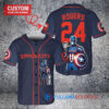 Houston Astros x Marvel Captain America Steve Rogers with Trophy Custom Baseball Jersey Navy City Connect