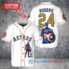 Houston Astros x Marvel Captain America Steve Rogers with Trophy Custom Baseball Jersey White