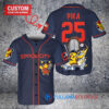 Houston Astros x Pikachu Pokemon with Trophy Custom Baseball Jersey Navy City Connect