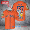 Houston Astros x Rick and Morty with Trophy Custom Baseball Jersey Orange