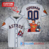 Houston Astros x Superman DC Comics with Trophy Custom Baseball Jersey Gray