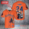 Houston Astros x Thor Marvel with Trophy Custom Baseball Jersey Orange