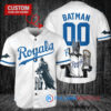 Kansas City Royals x DC Comics Batman The Dark Knight with Trophy Custom Baseball Jersey White