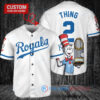Kansas City Royals x Dr Seuss with World Series Trophy Custom Baseball Jersey White