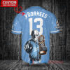 Kansas City Royals x Friday the 13th Jason Voorhees Halloween with World Series Trophy Custom Baseball Jersey Light Blue