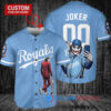 Kansas City Royals x Joker DC Comics with Trophy Custom Baseball Jersey Light Blue