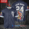Kansas City Royals x Limited Edition with World Series Trophy Custom Baseball Jersey Navy