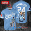 Kansas City Royals x Luke Skywalker Star Wars with Trophy Custom Baseball Jersey Light Blue