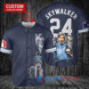 Kansas City Royals x Luke Skywalker Star Wars with Trophy Custom Baseball Jersey Navy