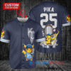 Kansas City Royals x Pikachu Pokemon with Trophy Custom Baseball Jersey Navy