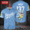 Kansas City Royals x Rick and Morty with Trophy Custom Baseball Jersey Light Blue