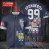 Kansas City Royals x SpongeBob SquarePants with Trophy Custom Baseball Jersey Navy