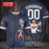 Kansas City Royals x Superman DC Comics with Trophy Custom Baseball Jersey Navy