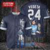 Kansas City Royals x Vegeta Super Saiyan Dragon Ball Z with Trophy Custom Baseball Jersey Navy