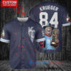 KC Royals Freddy Krueger Halloween World Series Trophy Baseball Jersey Navy
