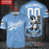 KC Royals Jack Skellington Sally World Series Trophy Baseball Jersey Blue