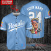 KC Royals Limited Edition World Series Trophy Baseball Jersey - Light Blue