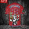 LA Angels Beetlejuice Halloween World Series Trophy Baseball Jersey Red
