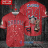 LA Angels Freddy Krueger Halloween World Series Trophy Baseball Jersey Red