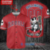 LA Angels Jack Skellington Sally World Series Trophy Baseball Jersey Red