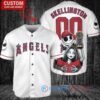 LA Angels Jack Skellington Sally World Series Trophy Baseball Jersey White