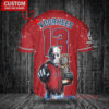 LA Angels Jason Voorhees Halloween World Series Trophy Baseball Jersey Red