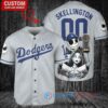 LA Dodgers x Jack Skellington Sally World Series Trophy Baseball Jersey Gray