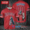Los Angeles Angels x DC Comics Batman The Dark Knight with Trophy Custom Baseball Jersey Red